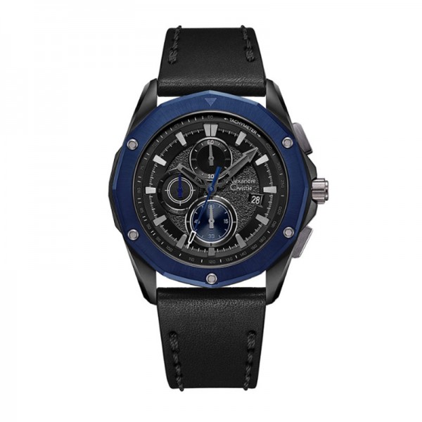 Alexandre Christie AC 6663 Black Blue Leather MCLUBBA